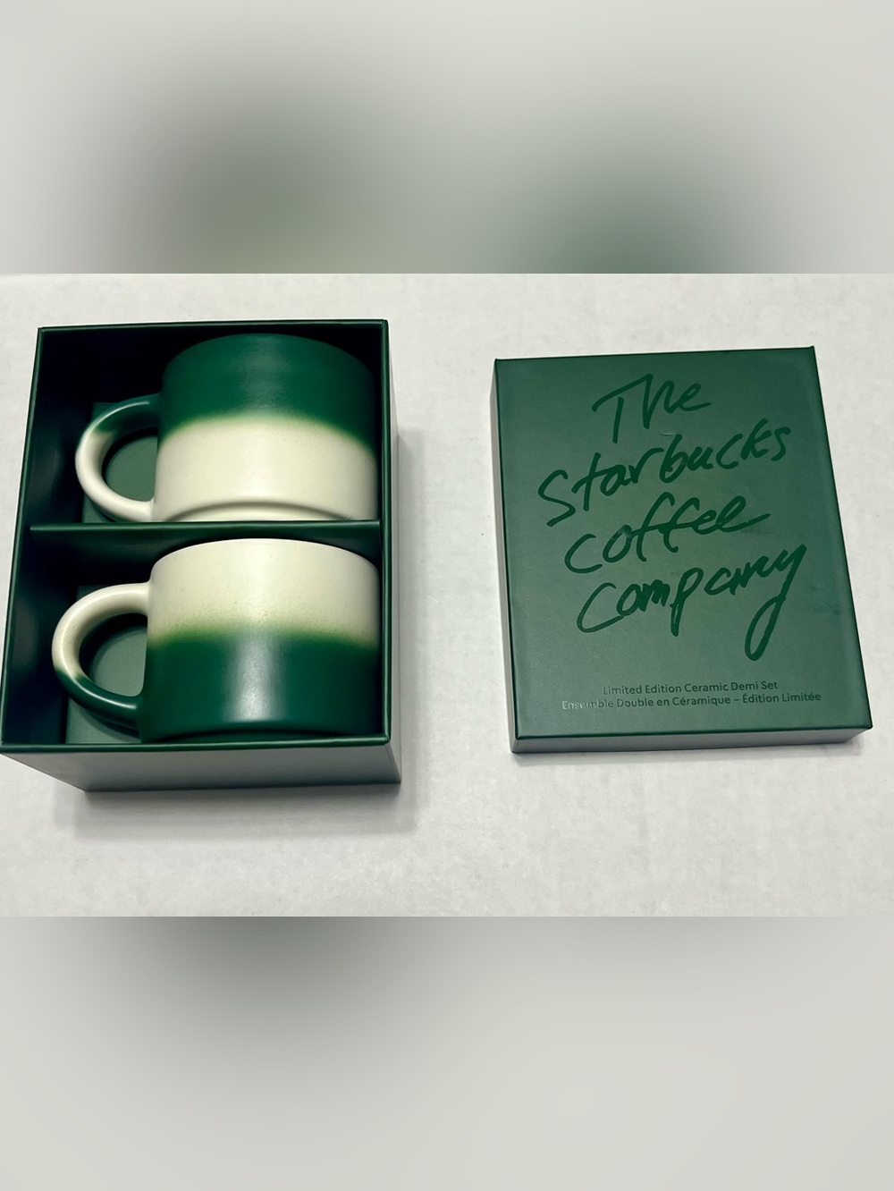 Starbucks Green and Cream Limited Edition Demi Mug Set
